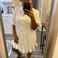 Ruffle Crinkle Dress - White