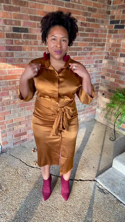 Satin Midi Dress