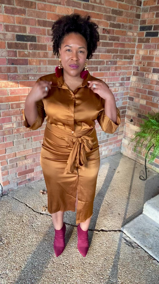 Satin Midi Dress