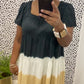 Linen Colorblock Dress