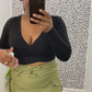 Olive Cargo Skirt
