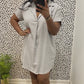 Frayed Hem Shirt Dress