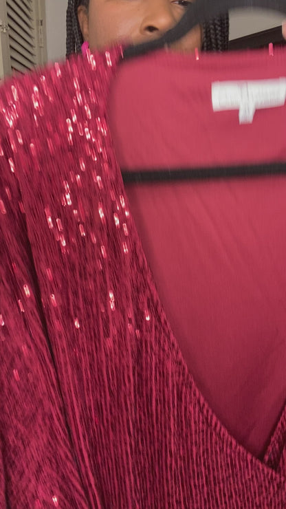 Sequin Wrap Dress