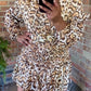 Brown Animal Print Midi