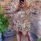 Brown Animal Print Midi
