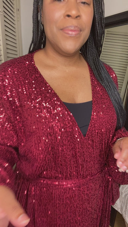 Sequin Wrap Dress