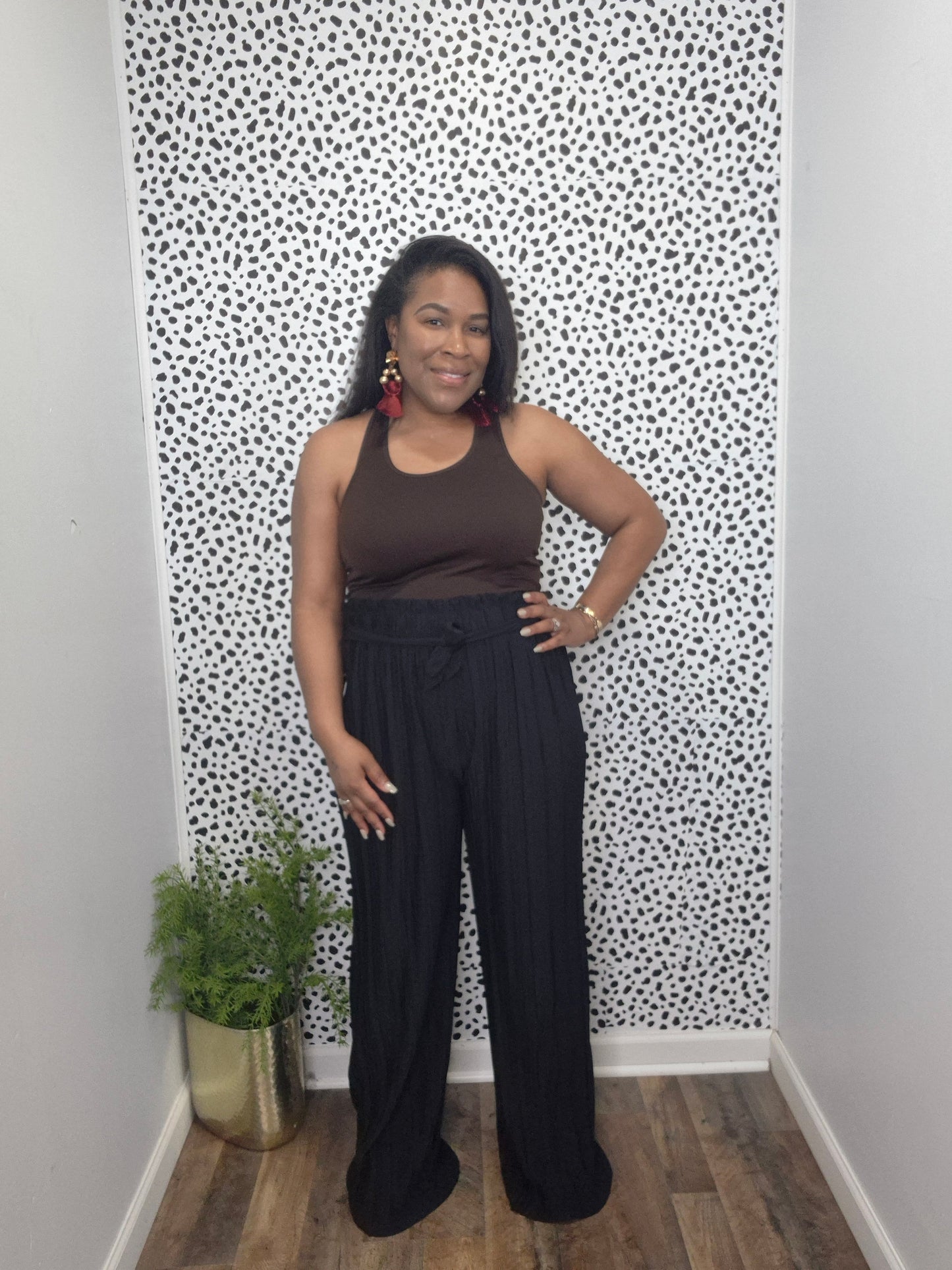 Pleated Pants Black