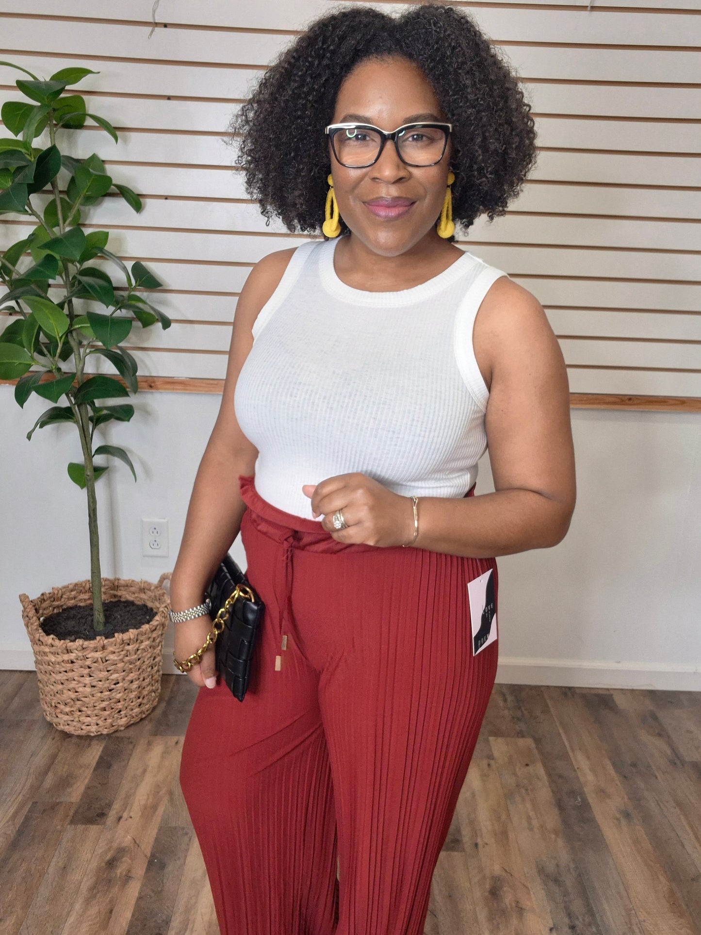 Pleated Pants Burgundy