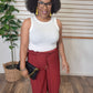 Pleated Pants Burgundy