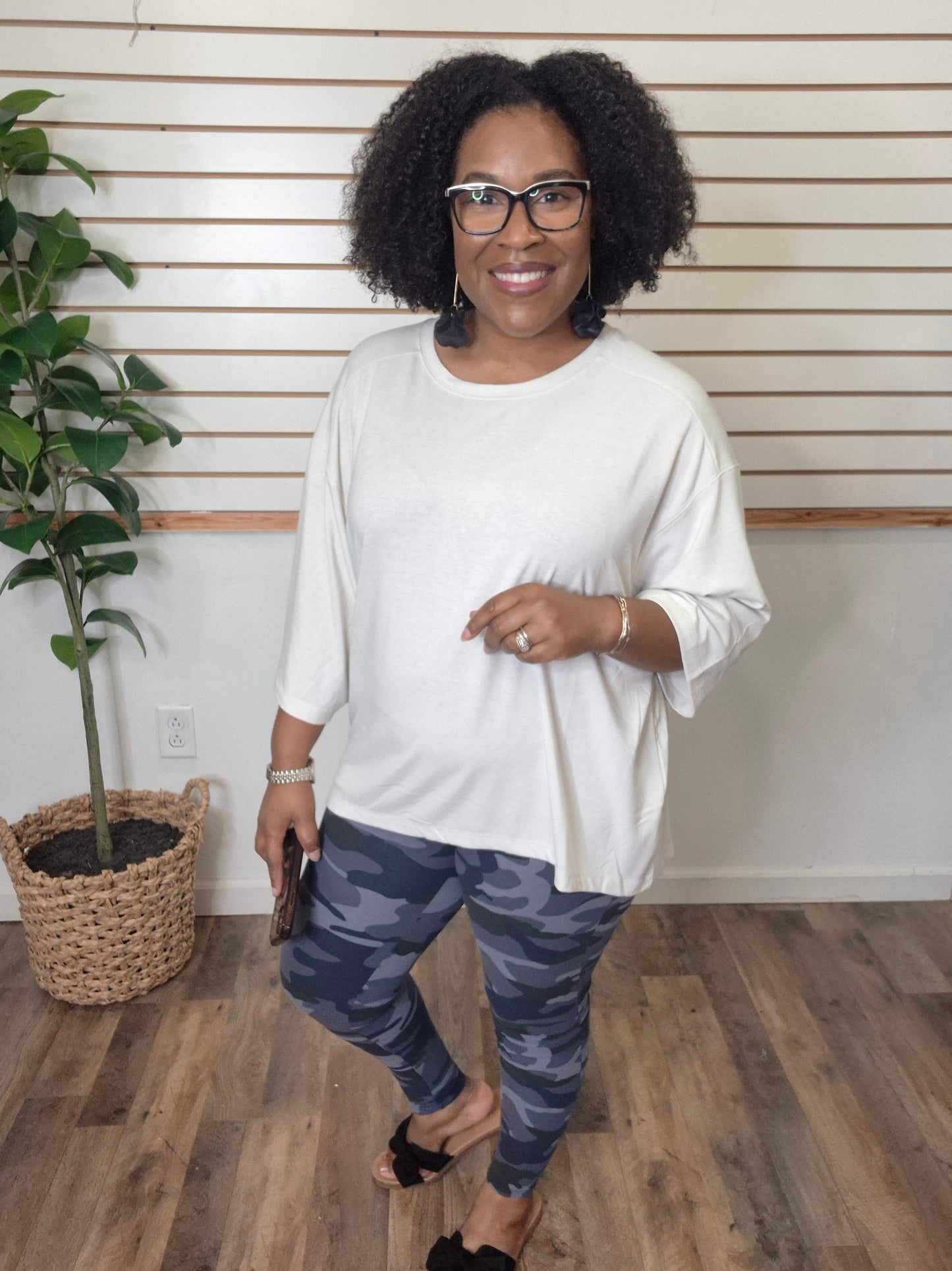 Bone Boxy Top