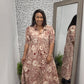 Burgundy & Cream Mix Dress