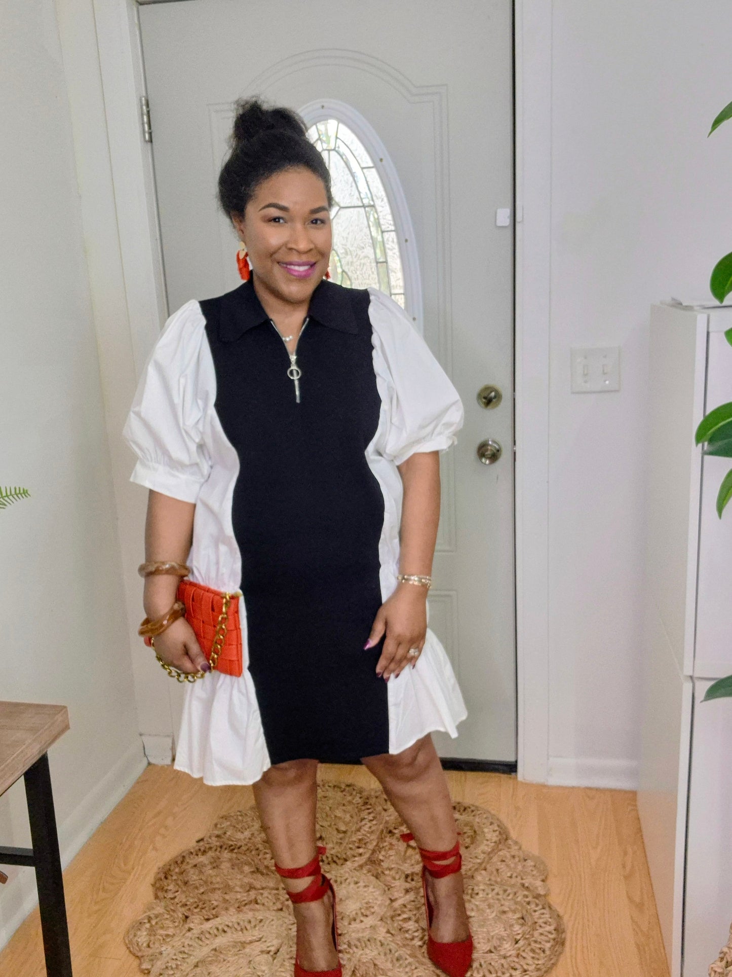 Puff Sleeve Midi Dress