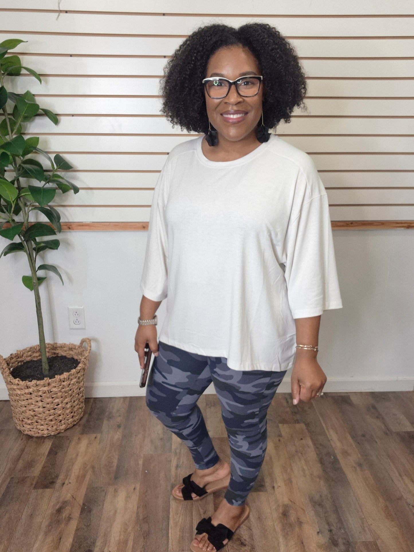 Bone Boxy Top