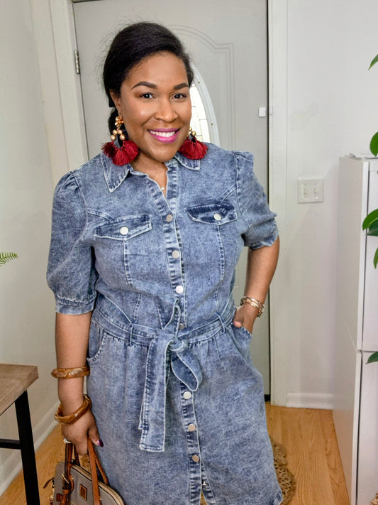 Denim Button Down Dress