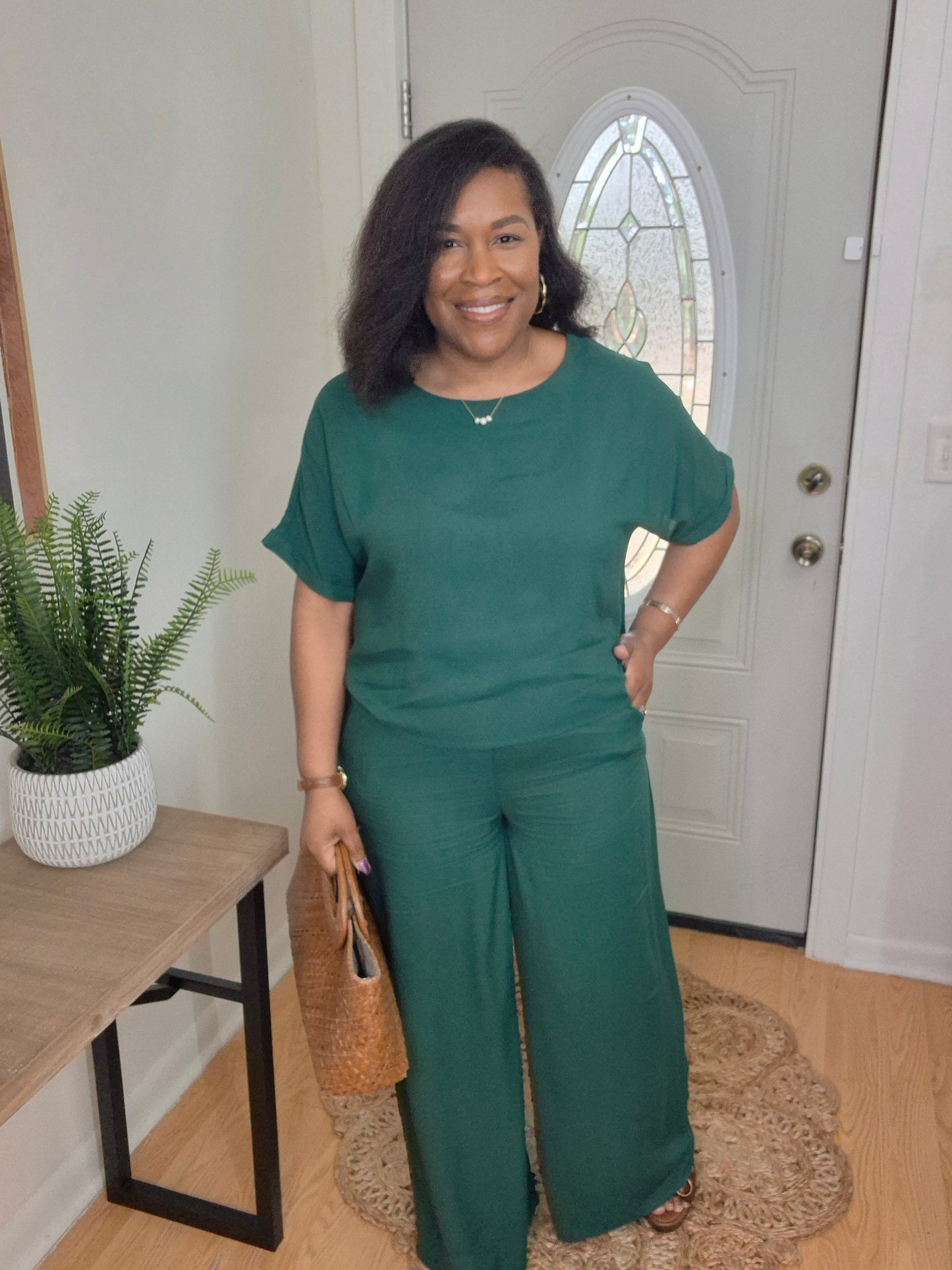 Green Woven Set