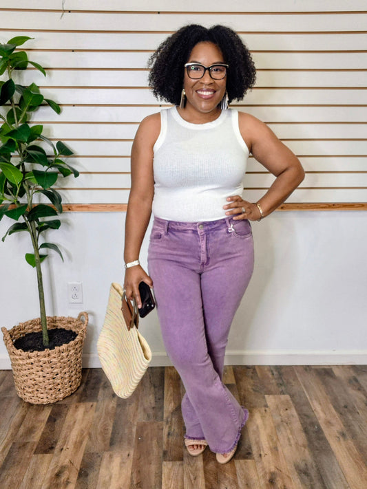 Purple Flare Jeans