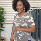 Camo V-Neck Top