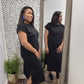 Round neck short sleeve midi dress
