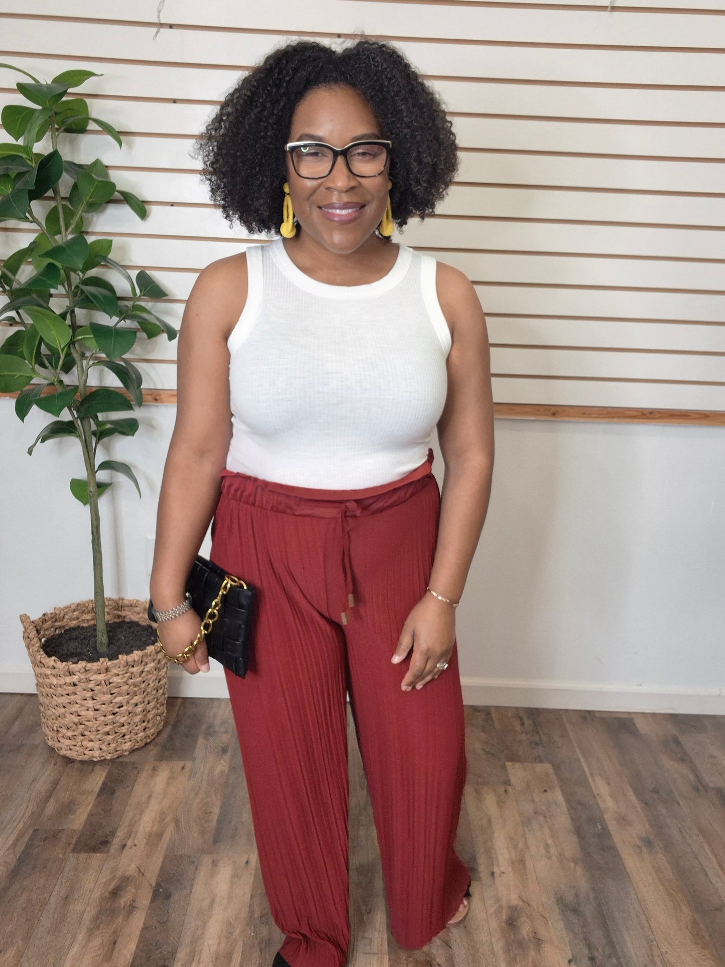 Pleated Pants Burgundy