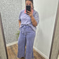Blue Acid Wash Flare Set