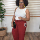 Pleated Pants Burgundy