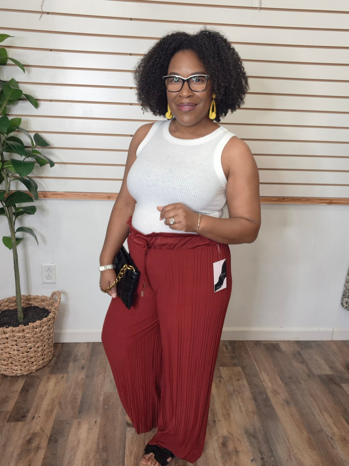 Pleated Pants Burgundy
