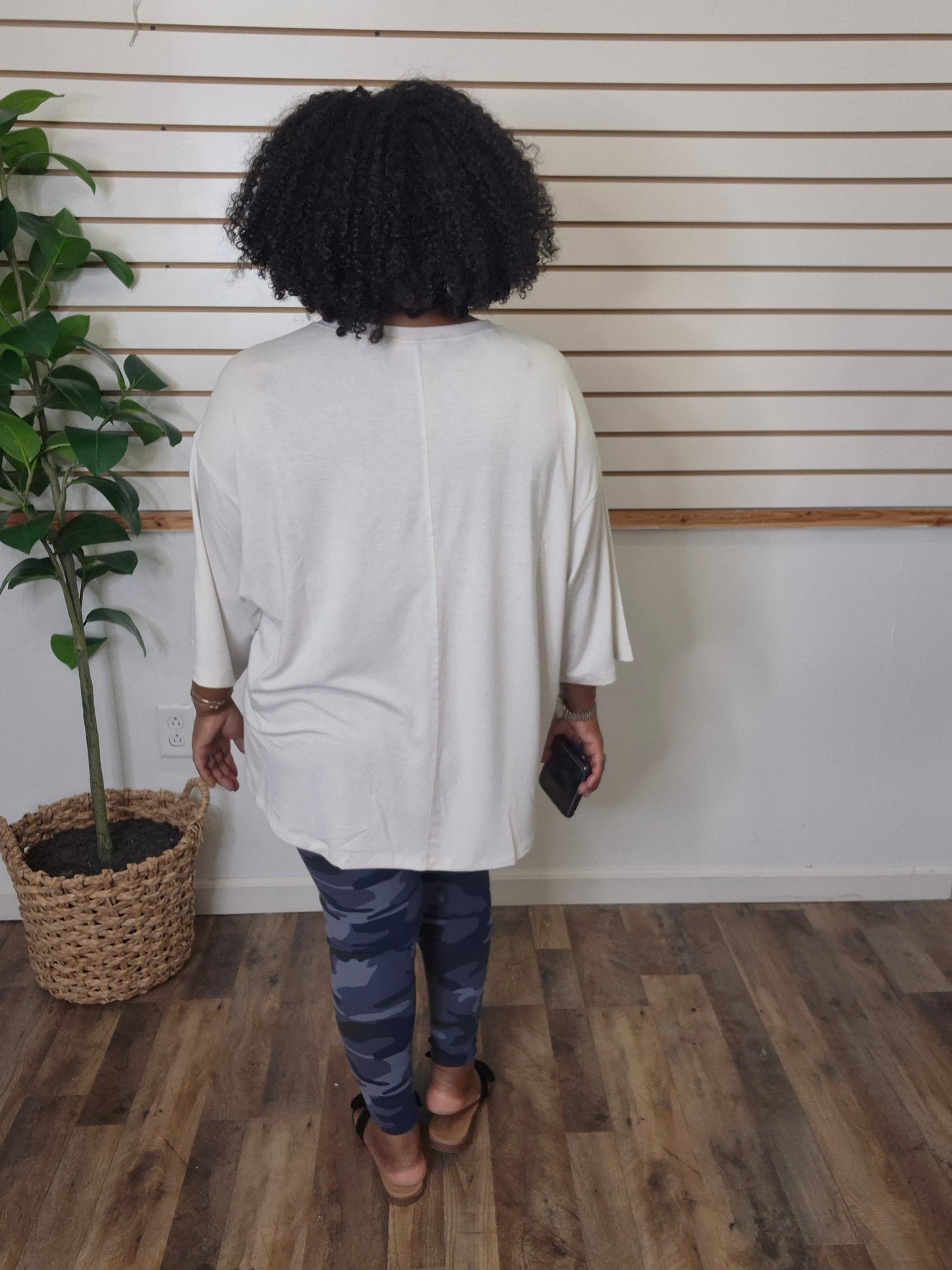 Bone Boxy Top