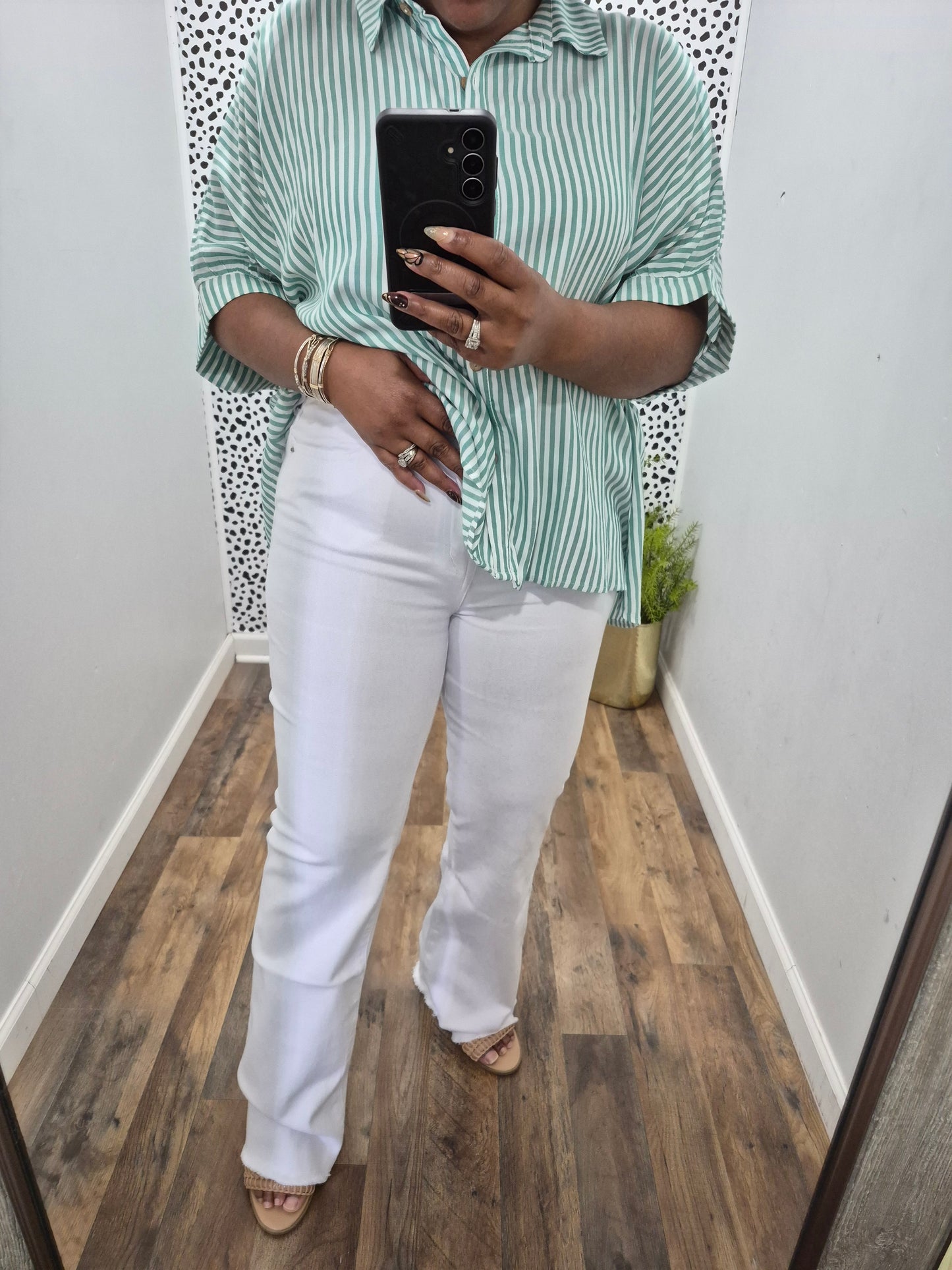 Frayed White Jeans