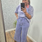Blue Acid Wash Flare Set