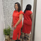 Round neck short sleeve midi dress