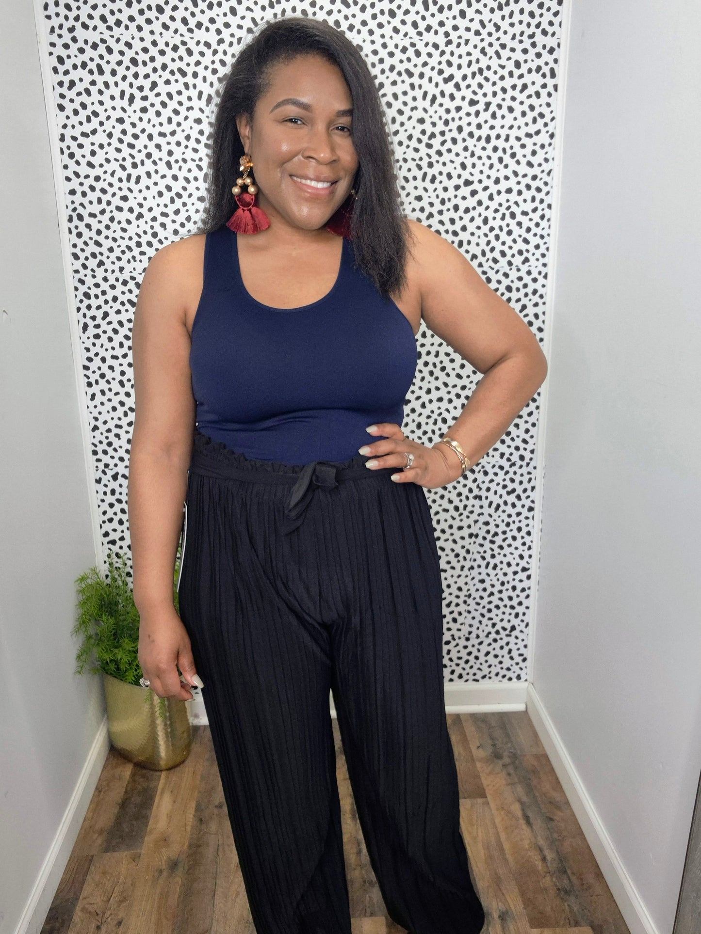 Pleated Pants Black