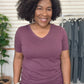 Plum V-Neck Top