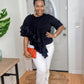 Black Ruffle Detail Top
