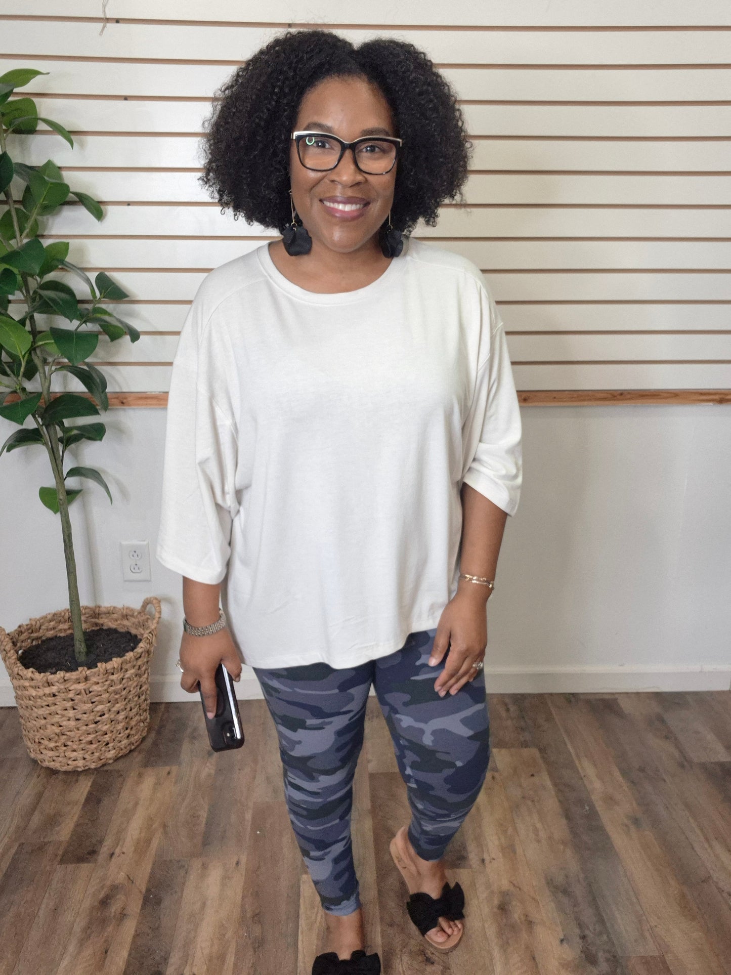 Bone Boxy Top
