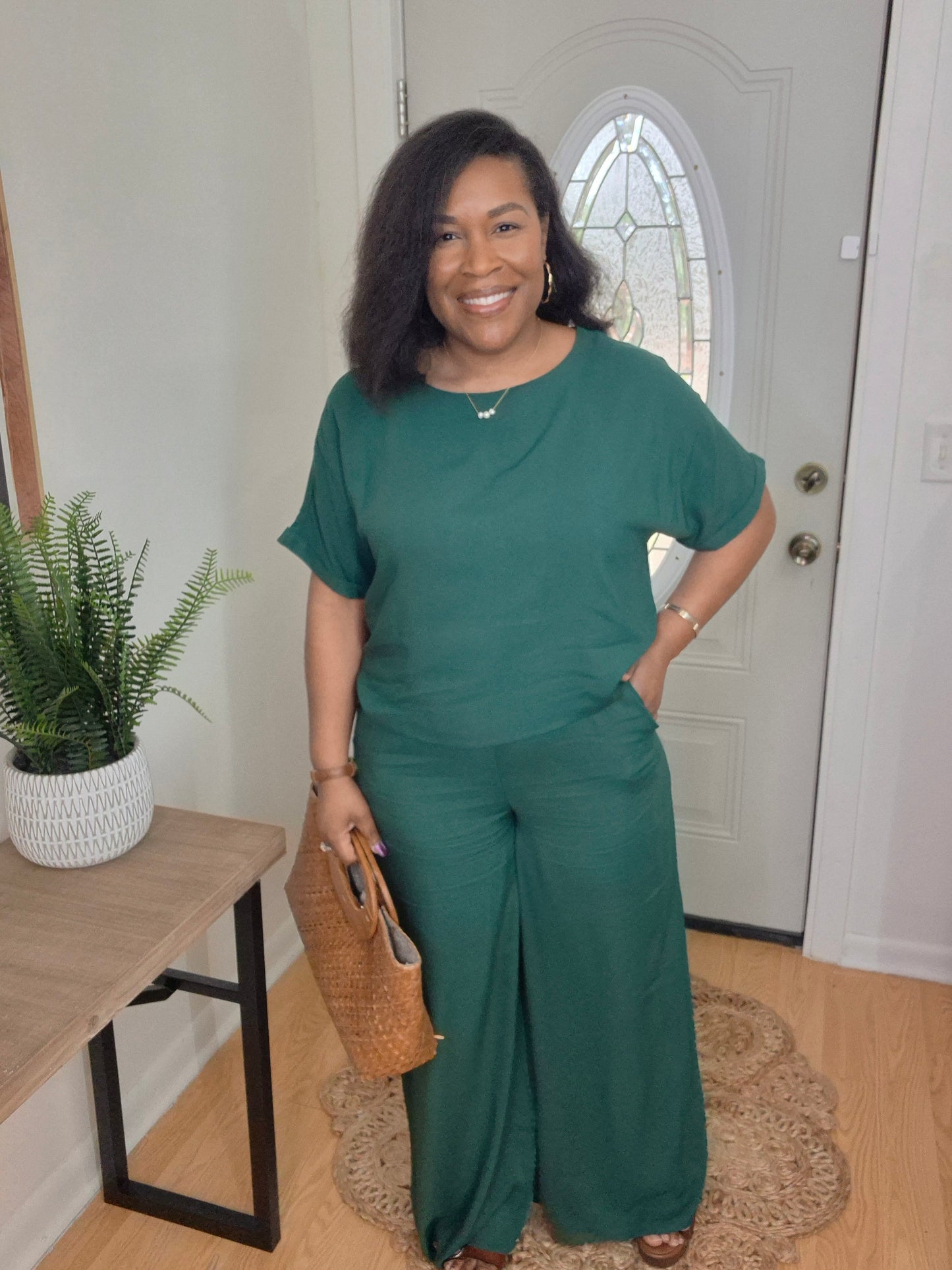 Green Woven Set
