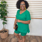 Green Biker Short Sets