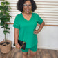 Green Biker Short Sets