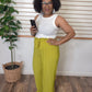 Pleated Pants Mustard Olive