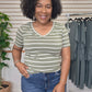 Light Olive V-Neck Top