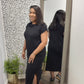 Round neck short sleeve midi dress