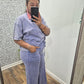 Blue Acid Wash Flare Set