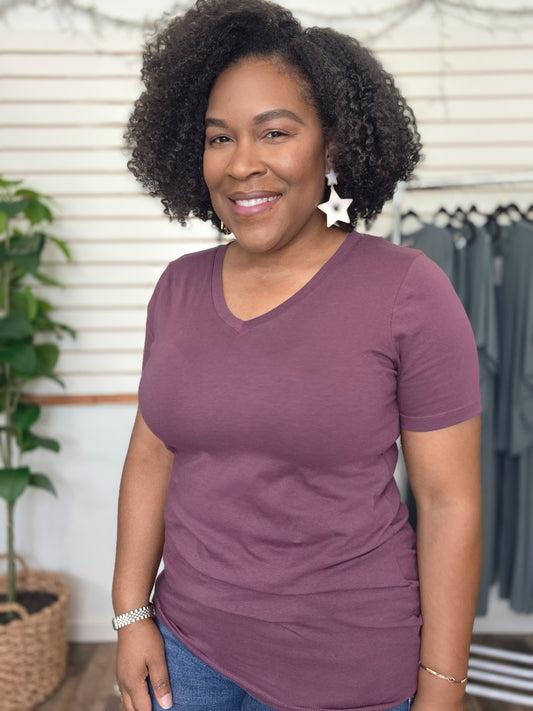 Plum V-Neck Top