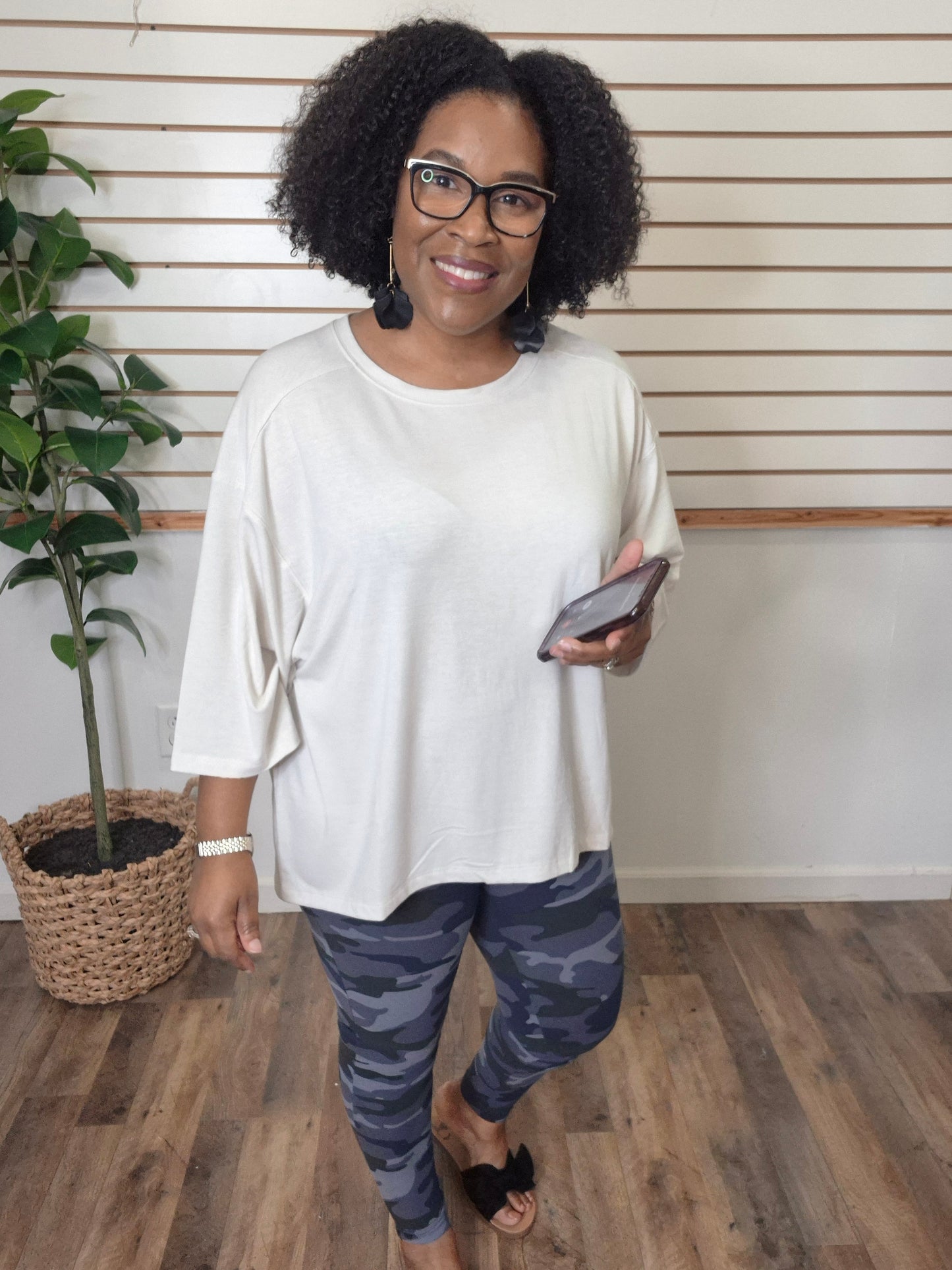 Bone Boxy Top