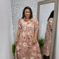Burgundy & Cream Mix Dress