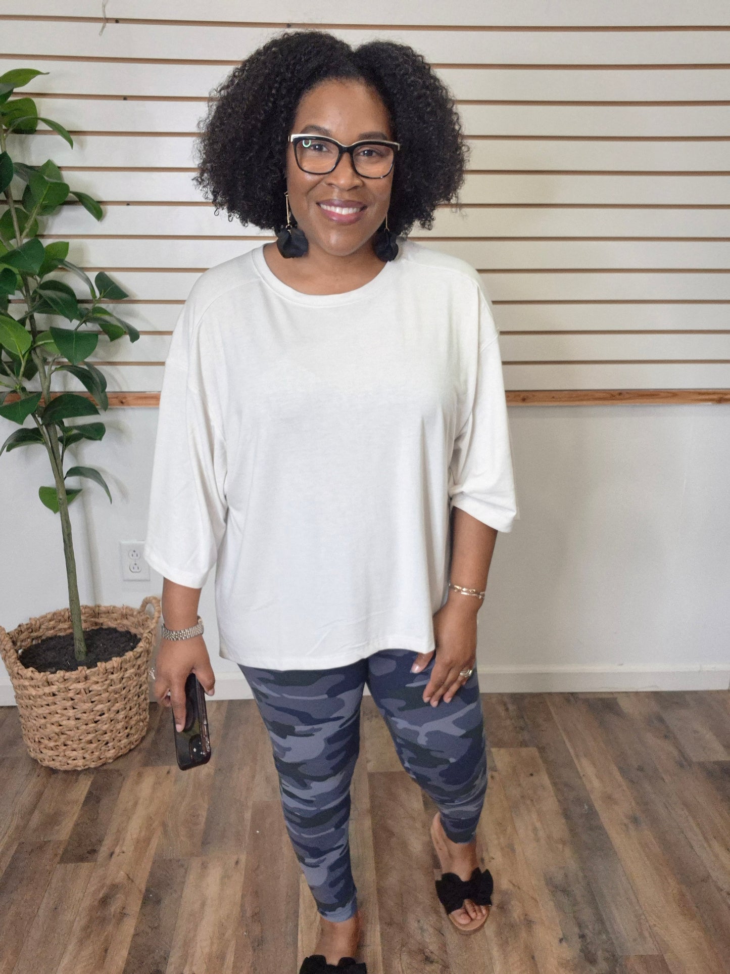 Bone Boxy Top