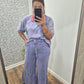Blue Acid Wash Flare Set