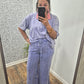 Blue Acid Wash Flare Set