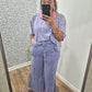 Blue Acid Wash Flare Set
