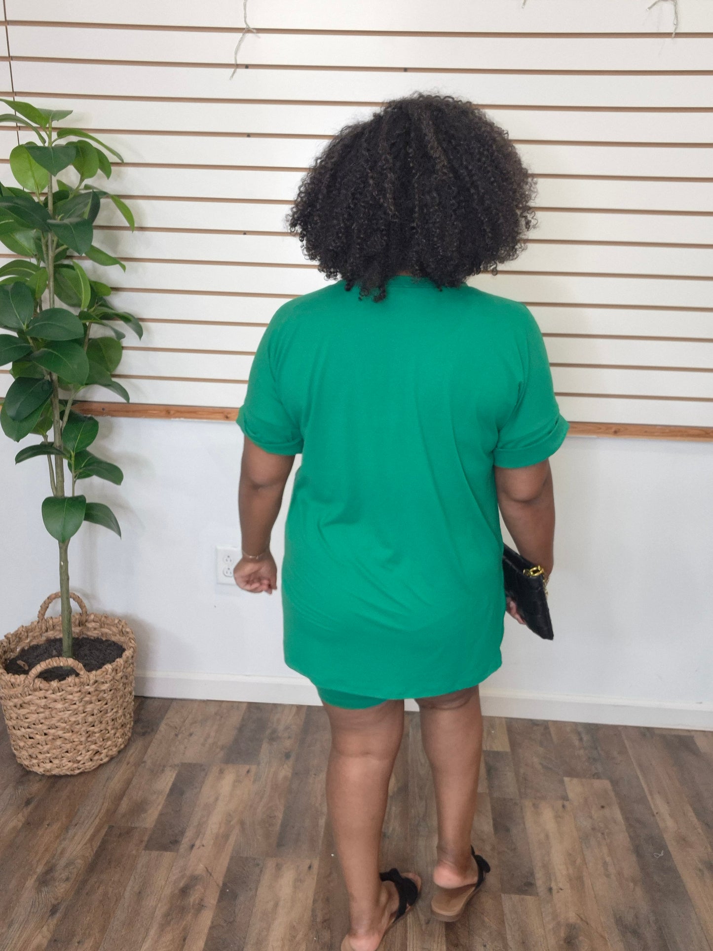 Green Biker Short Sets