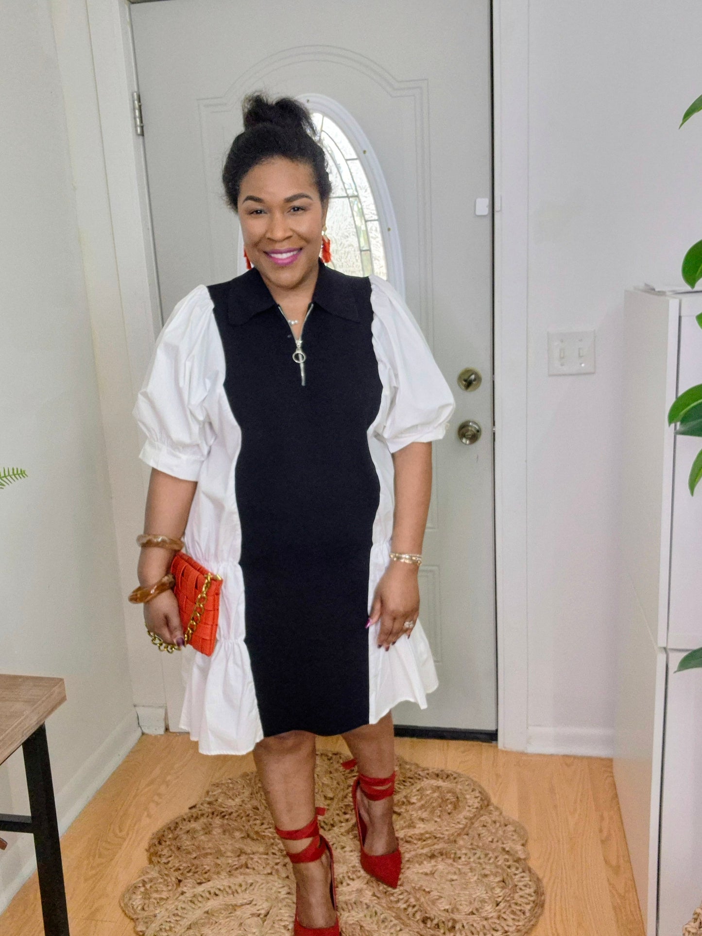 Puff Sleeve Midi Dress